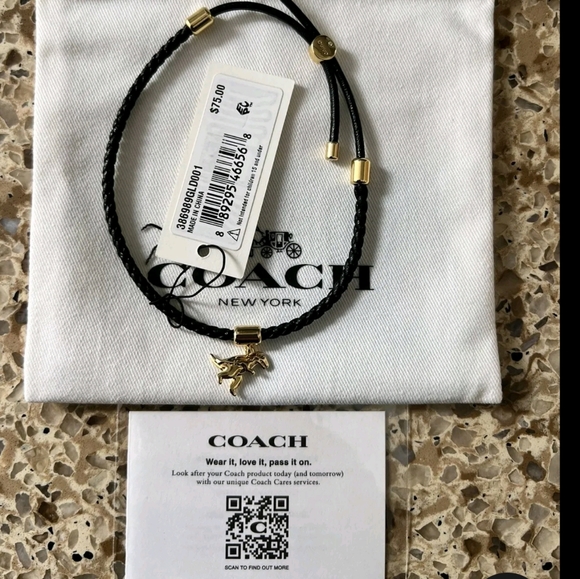 Coach Dino Leather Charm Bracelet NEW - Picture 1 of 12